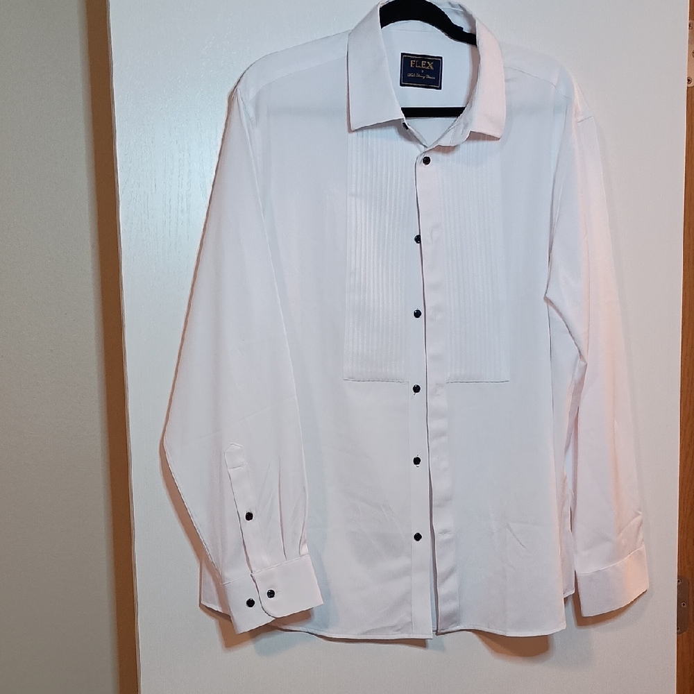 Flex White Dress Shirt for Men